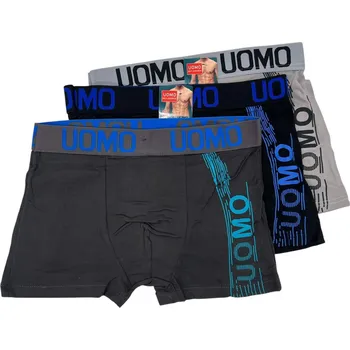 Boxerky Uomo Pánské boxerky balení po 3 kusech Barva: Černá, Velikost: XL