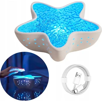 Lampička NOČNÍ LAMPA DEKORATIVNÍ HVĚZDICE SE 7 BARVAMI A NASTAVENÍM JASU