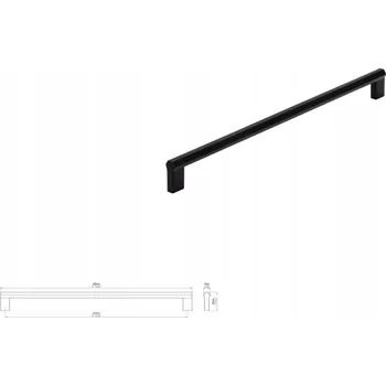Nábytkové kování Nábytková úchytka SIRO 2571-336PB12 černá matná
