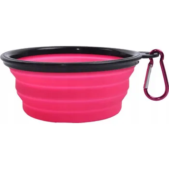 Miska pro psa Skládací (cestovní) silikonová miska Mersjo růžová 350 ml