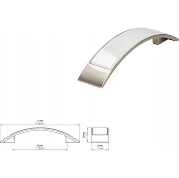 Nábytková úchytka SIRO 2184-137ZN21GH1 vzhled nerezové oceli / bílá vložka
