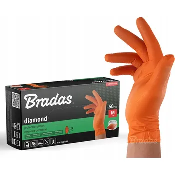 Pracovní rukavice NITRILOVÉ OCHRANNÉ RUKAVICE PROTI SKLUZU ODOLNÉ BRADAS 50 KUSŮ XL 9-10