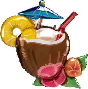 Balónek Kokos - Piňa Colada 76x71cm - fóliový balónek