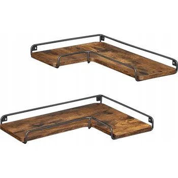 police Kuchyňská nástěnná police, sada 2 ks na koření, knihy, styl LOFT