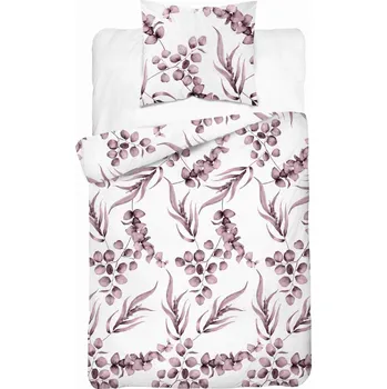 Povlečení Povlečení Bavlna 140x200 Květiny Listy Růžová Vřesová