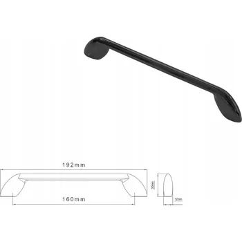 Nábytkové kování Nábytková úchytka SIRO 2392-192ZN16 antracit , lesklá