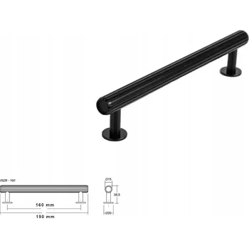 Nábytkové kování Nábytková úchytka VIEFE 0528 RILLE 160mm černá