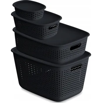 Dóza na potraviny 4X PLASTOVÁ PROLAMOVANÁ KRABIČKA S VÍKEM BOX 0,8 L, 3,5 L, 10 L, 17 L