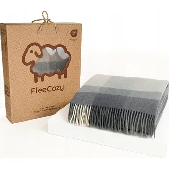 deka Elegantní deka z merino vlny 140×200 s třásněmi – ombre bílá/antracit