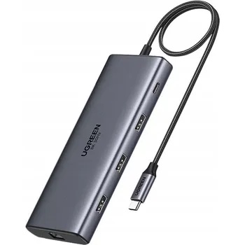 USB hub Ugreen Hub USB-C CM639 Rozbočovač 2xHDMI 3xUSB USB-C SD/TF RJ45 PD 100W 8K