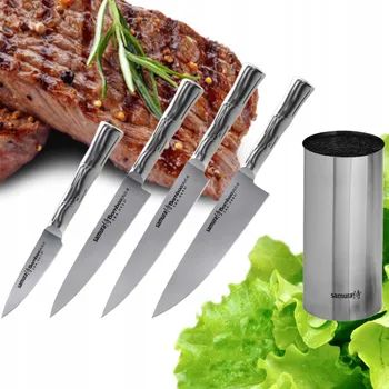 Kuchyňské Nože v bloku Samura, sada 4 nožů, 59HRC