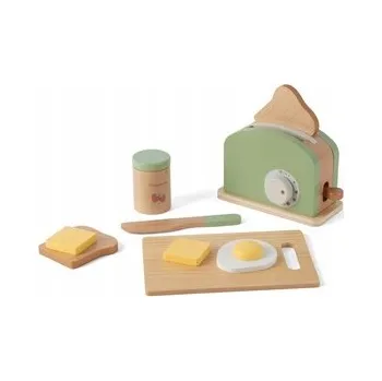 Dřevěná hračka Dřevěný TOUSTOVAČ (Topinkovač) Snídaňový Set pro děti + Příslušenství DANTOY