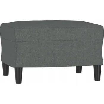 Taburet Podnožka z látky a překližky, tmavě šedá, 60 x 50 x 41 cm
