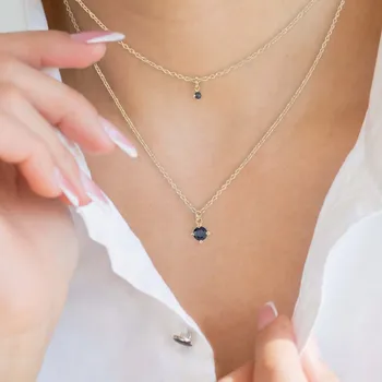 Přívěsek POZLACENÝ STŘÍBRNÝ PŘÍVĚSEK CELEBRITKA SE SAFÍRY