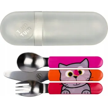 Příbor TUM TUM Příbory pro děti Nerezová Ocel Sada Kočka Bez BPA
