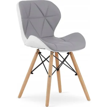 Jídelní židle Židle LAGO ekokůže - šedo-bílé x 1