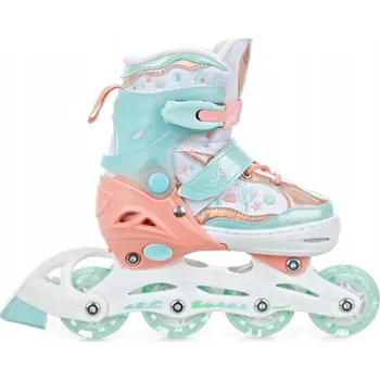 Kolečkové brusle Nastavitelné Kolečkové Brusle RAVEN Isla 34-37 Orange/Mint Kolečka LED