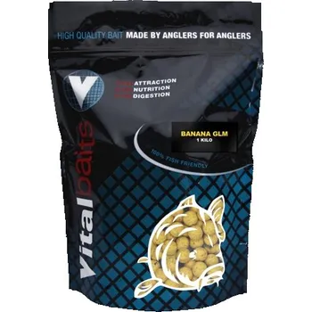 Nástraha Vitalbaits Boilies Banana GLM 1kg 18mm