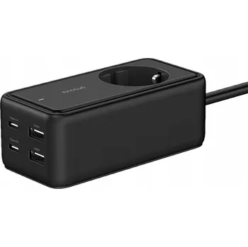 Napájecí kabel Protipřepěťová napájecí lišta Prodlužovací Kabel 2x USB 2x TYPE-C 1.5 m 65 W