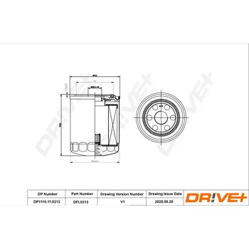 Olejový filtr Olejový filtr Dr!ve+ DP1110.11.0313