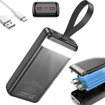 Powerbanka POWER BANKA 50000MAH 22.5W USB CESTOVNÍ NABÍJEČKA ČERNÁ - RYCHLÉ NABÍJENÍ