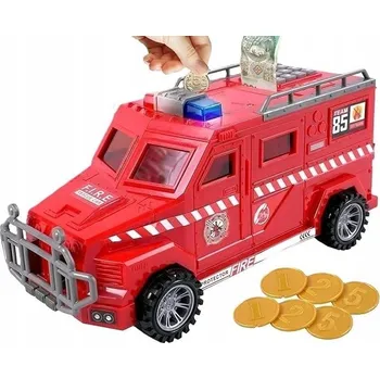 Pokladnička POKLADNA NA MINCOVKY DÁREK POKLADNA NA BANKOVKY, DÁREK HASIČI