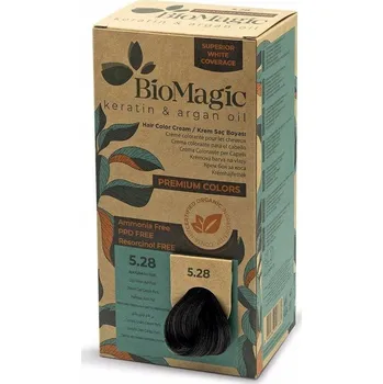 Barva na vlasy Biomagic Barva na vlasy popelavě perleťová světle hnědá (5.28) 170 ml