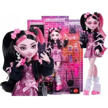 Panenka PANENKA MONSTER HIGH DRACULAURA + mazlíček netopýr Hrabě Báječný