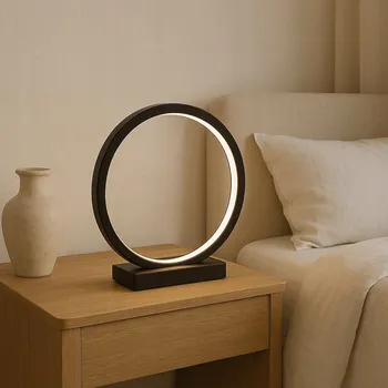 Stojací lampa STOJACÍ LAMPA RAVELLA S IMITACÍ DŘEVA ČERNÝ MRAMOR