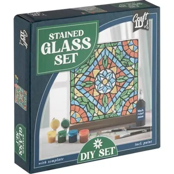kreativní sada SMT Creatoys s.r.o. Vitráž - skleněná dekorace v dřevěném stojánku