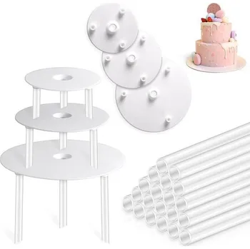 Vicloon podložky na dorty, 20 ks 4patrová sada stojanů na dorty 9/12/16 palců, dělicí misky na
