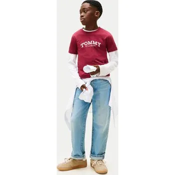 Pánská móda Tommy Hilfiger T-Shirt Monotype Print KB0KB10051 Červená Regular Fit 12Y