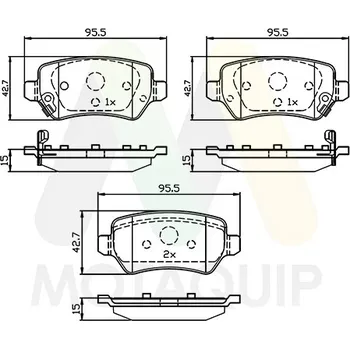 Brzdová destička Sada brzdových destiček, vždy 4 kusy v sadě MOTAQUIP LVXL1823