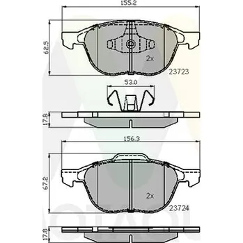 Brzdová destička Sada brzdových destiček, vždy 4 kusy v sadě MOTAQUIP LVXL1152
