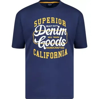 Pánské velké tričko s potiskem krátký rukáv Adamo 131504-328 tmavě modré (8XL)