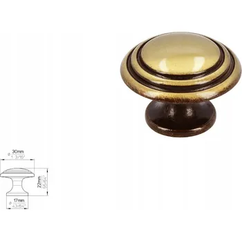 Nábytkové kování Nábytková úchytka SIRO 489-30ZN10 stará mosaz