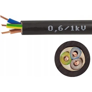 elektrický kabel Kabel Kulatý elektrický, instalační, zemní YKY Elektrokabel 3 x 4