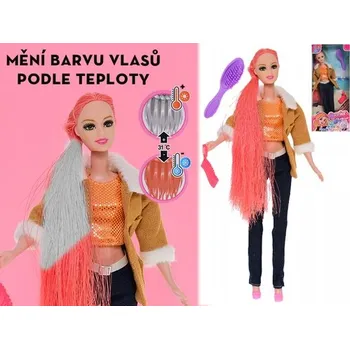 Panenka módní 29 cm s vlasy měnící barvu a doplňky v krabičce