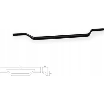 Nábytkové kování Nábytková úchytka VIEFE 0602/256 VALLEY rozteč 256 mm, délka 330 mm, černá matná