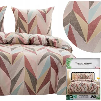 Povlečení Povlečení 160x200 4dílná sada povlečení 70x80 saténové Maria geometrické