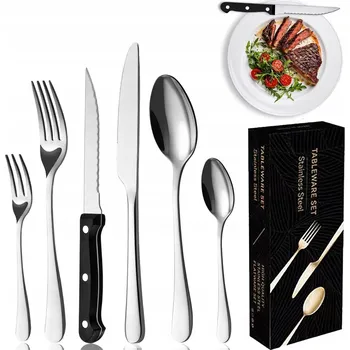 Příbor SADA OCELOVÝCH PŘÍBORŮ JÍDELNÍ SERVIS PŘÍBORY OCEL NEREZ. PRO 6 OSOB 36 ks