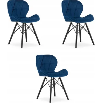 Jídelní židle Židle Oskar modrý velur 3 ks