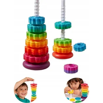 Hračka pro nejmenší Smyslová pyramida zábavy - Edukační kostka