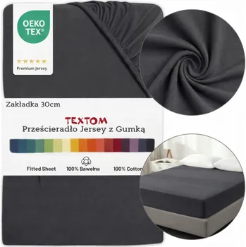 Prostěradlo PROSTĚRADLO BAVLNA 100% ANTRACIT 140 x 200 cm + 30 cm SILNÉ PEVNÉ