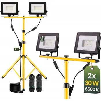 LED Reflektor HALOGEN Lampa 2x 30W PRACOVNÍ STOJAN STAVEBNÍ PŘENOSNÝ