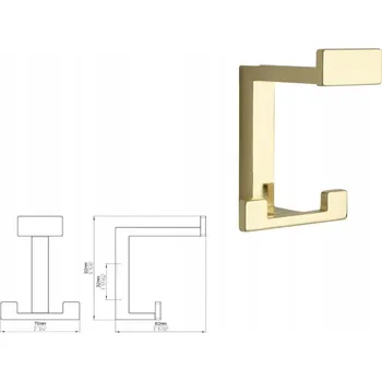 Věšák Věšák na nábytek SIRO 2324/ZN5 , lesklá mosaz