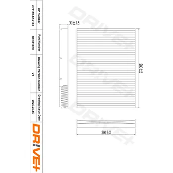 Kabinový filtr Filtr vzduchu v interiéru Dr!ve+ DP1110.12.0162