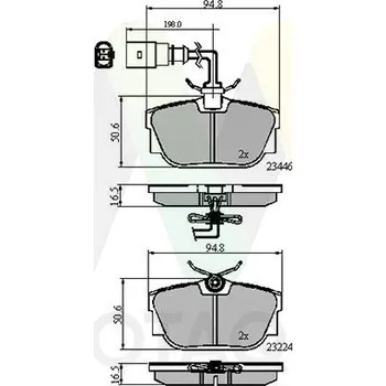 Brzdová destička Sada brzdových destiček, vždy 4 kusy v sadě MOTAQUIP LVXL1134