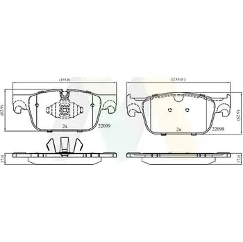 Brzdová destička Sada brzdových destiček, vždy 4 kusy v sadě MOTAQUIP LVXL1904