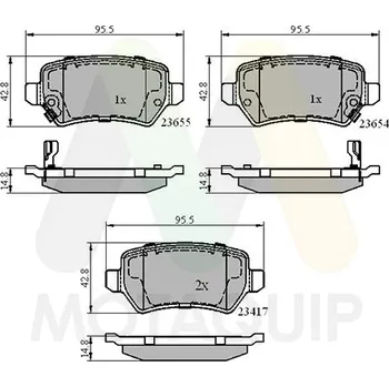 Brzdová destička Sada brzdových destiček, vždy 4 kusy v sadě MOTAQUIP LVXL1117